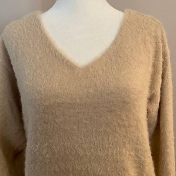 Loft Lou & Grey Eyelash Fuzzy Knit V-Neck Sweater - Picture 2 of 10